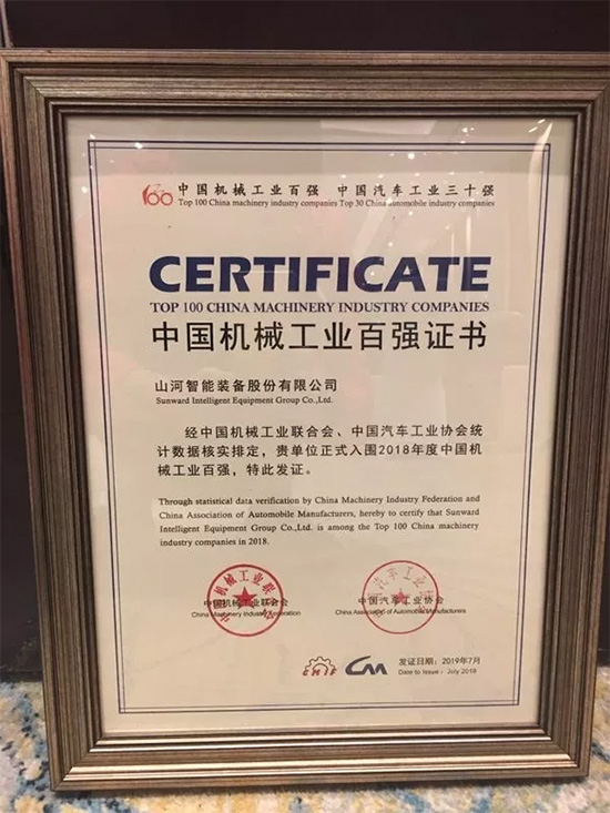 2018年中国机械工业百强宣布，，优德88智能排名两年跃升40位