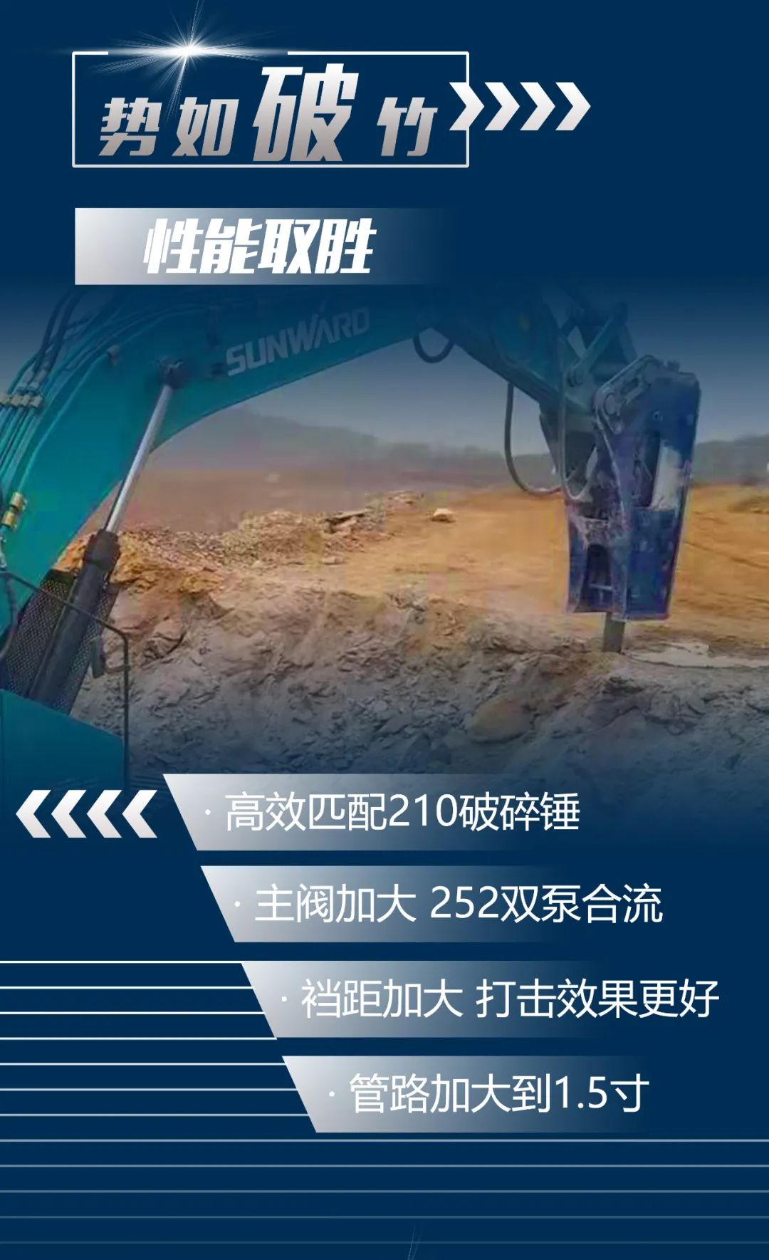 一图读懂 | 又一矿山重载施工利器！优德88智能SWE650FB破碎锤重磅亮相